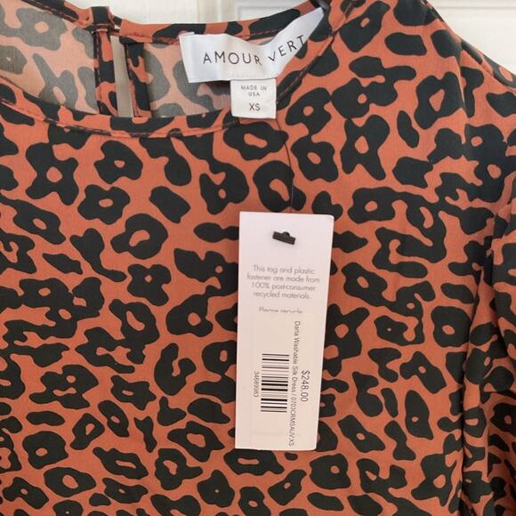 Amour Vert “Darla" Washable Silk Mini Shift Dress new XS - Picture 7 of 7